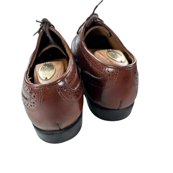 Stacy Adams 80's Vintage Mens Size 10 M Brown Leather Cap Toe Dress Shoes - Picture 3 of 9